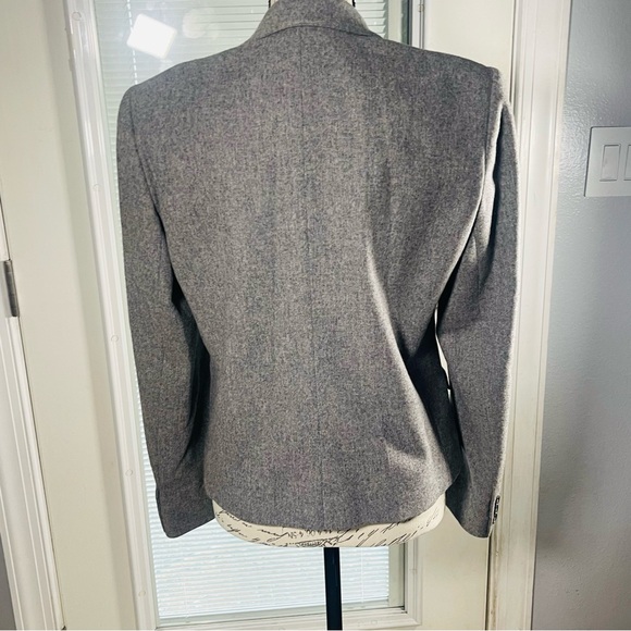 Evan Picone Vtg 80’s Heather Grey Single Breasted Wool Blazer Jacket USA Sz 10 - Picture 4 of 14